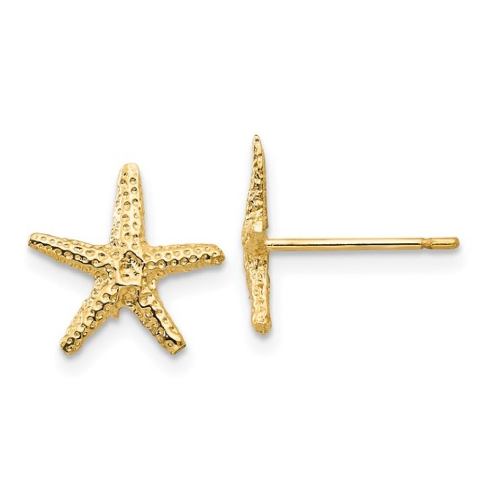 14k Yellow gold Starfish earrings